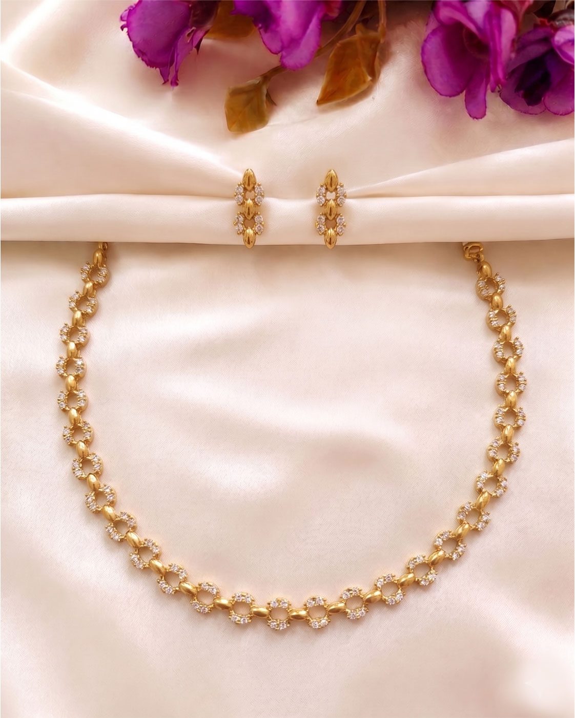 Golden & AD Diamond Grain Choker Set