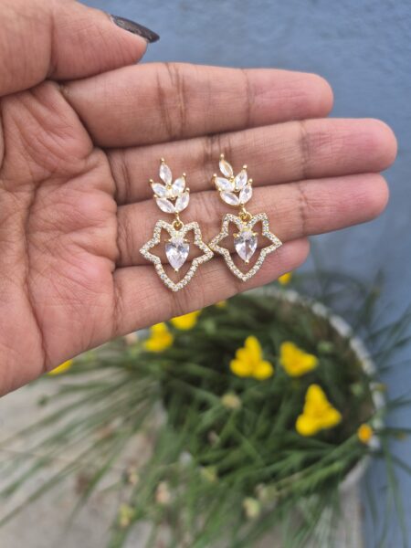 White crystal earing
